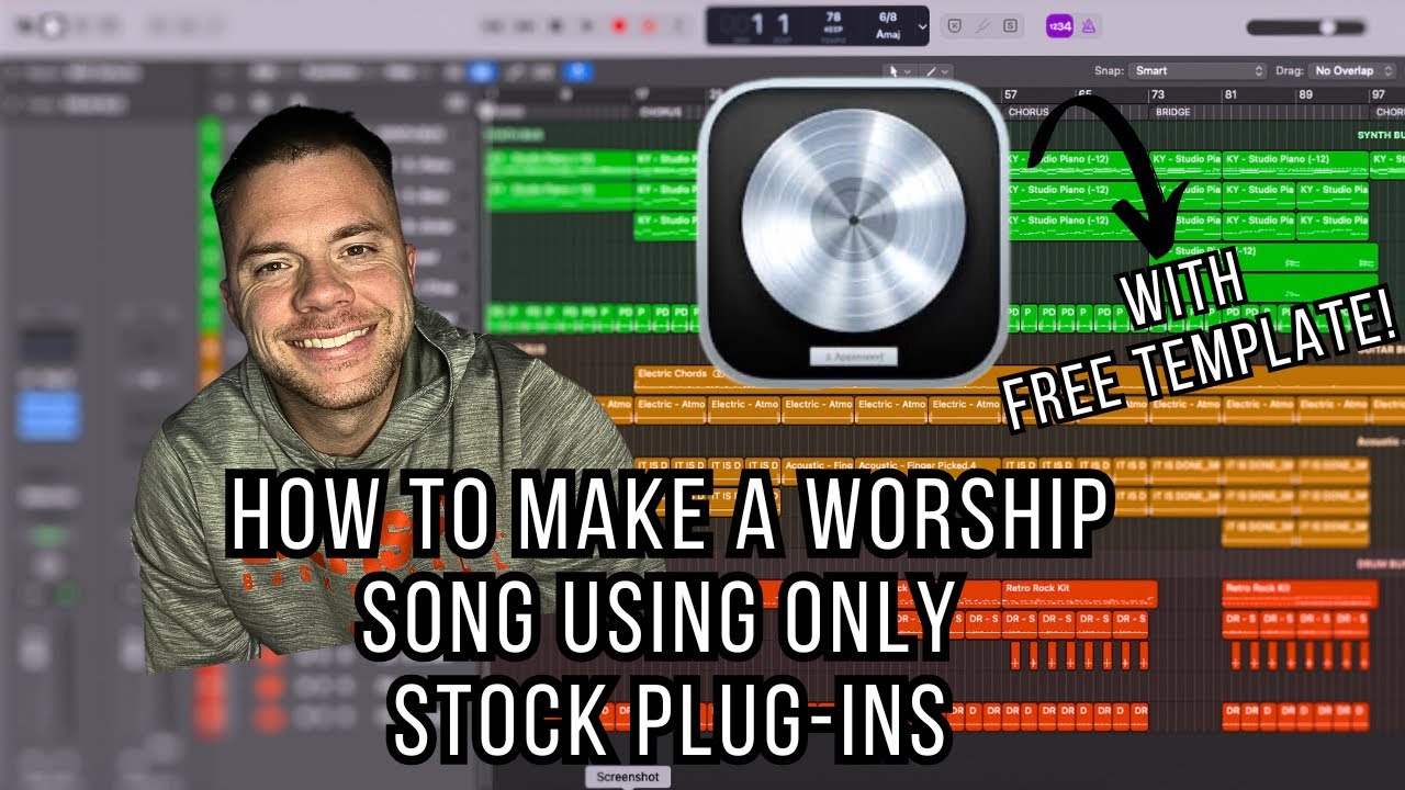 How to Make a Worship Song Using Only STOCK PLUG-INS (FREE Logic Pro Template Included)
