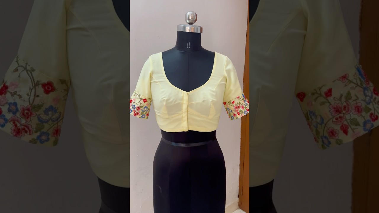 3 Dart Blouse With Embroidery Sleeves ❤️