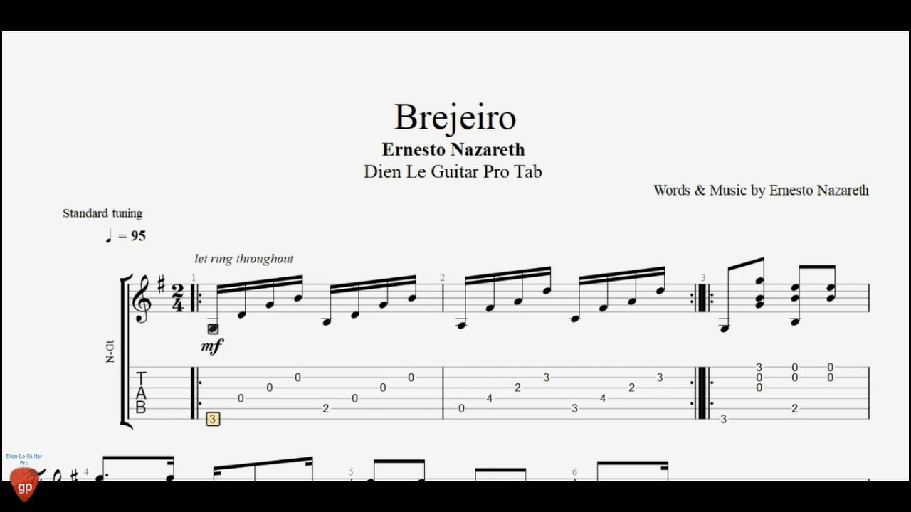 Ernesto Nazareth - Brejeiro - Guitar Tutorial + TAB