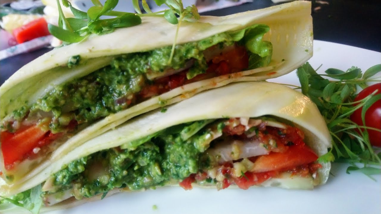 Raw Vegan Low Fat Sandwich with 3 types of spread with Chef Louise Koch