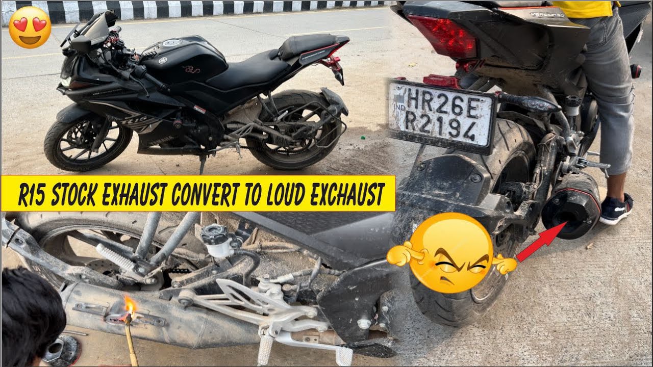 R15 v3 stock Exhaust modified first time in r15😲😍