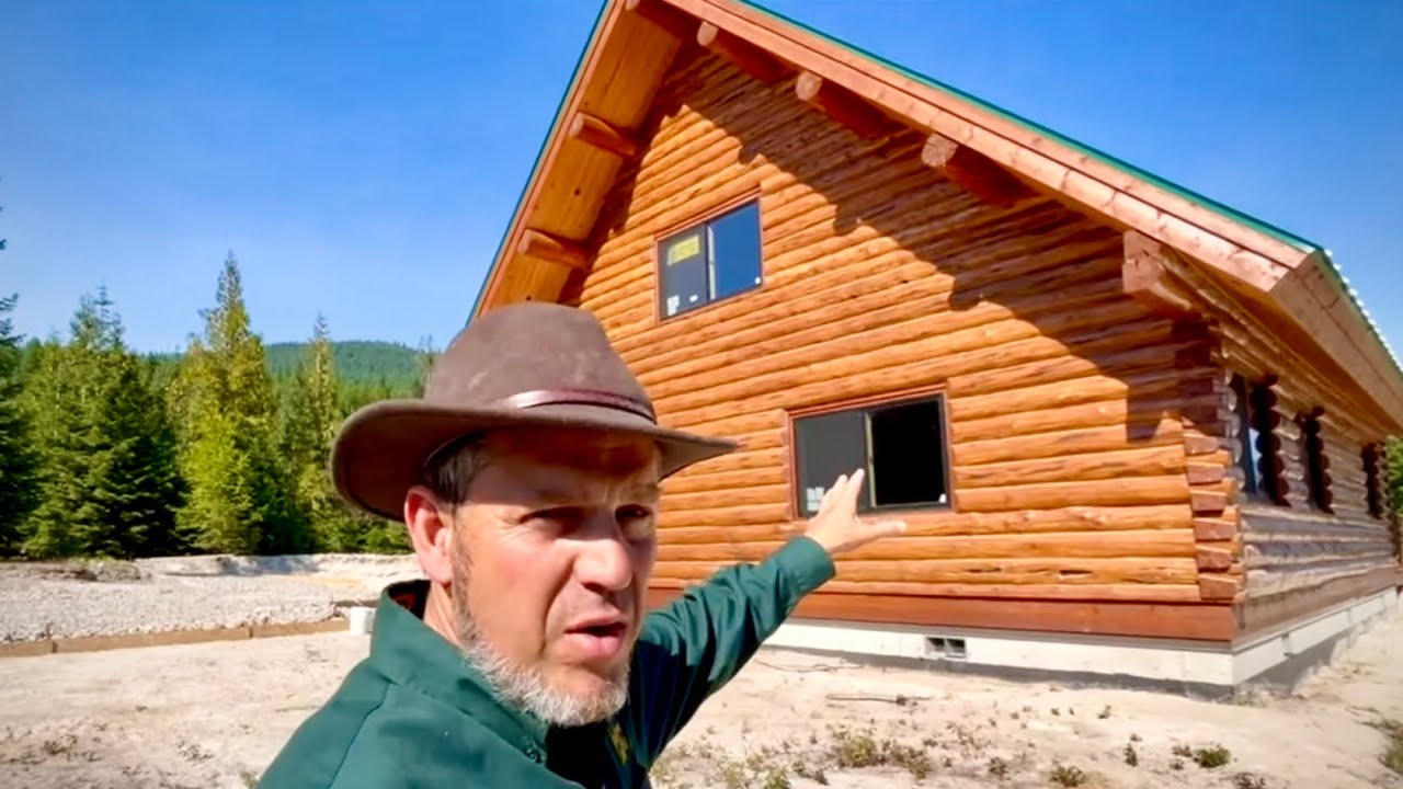 Meadowlark Log Home- DOVETAIL CORNERS, FLAT WALLS INSIDE- Tour With Elvie