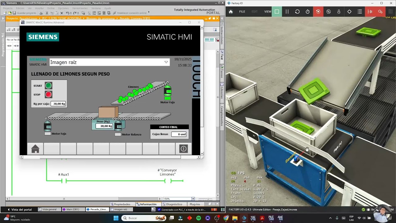 Factory IO - PLC Siemens (Balanza Dinámica / Conveyor Scale)
