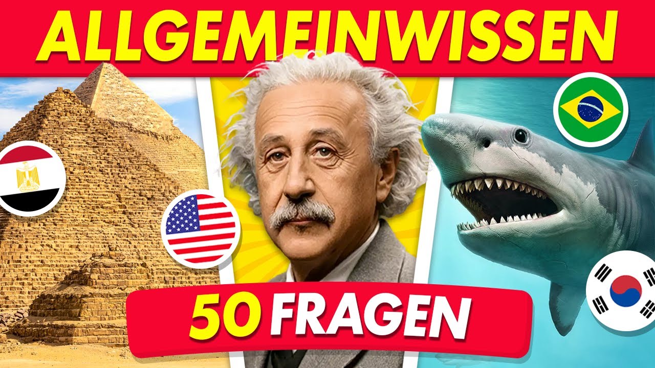 Das MUSS man wissen | 50 Fragen | Allgemeinwissen Quiz 🧠🔥