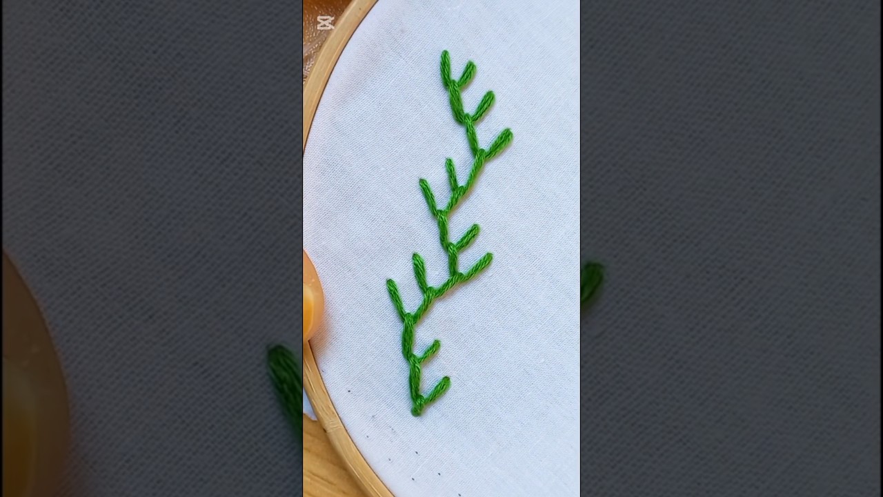 beautiful leaf embroidery tutorial for border