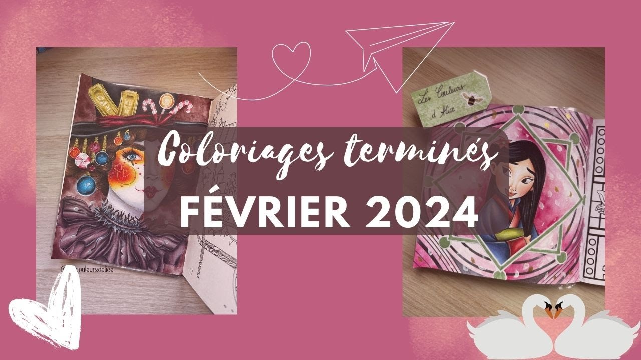 Coloriages terminés février 2024 - Finished pages