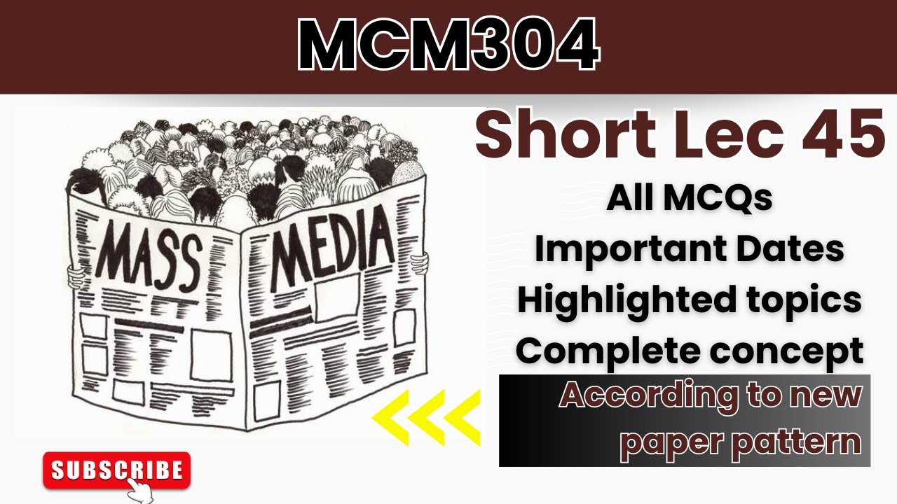 MCM304 Short Lecture 45_Highlighted Questions_short Lectures_FinalTerm_Full Detail In Short Time