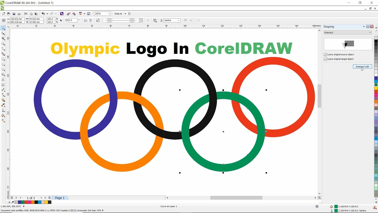 Corel draw Basic Circle Shape | Olympic Logo Design