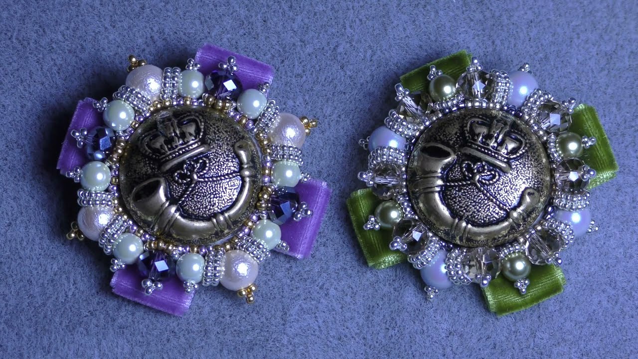 Tutorial: Button Brooch. Пуговица Брошь Орден. Part 2