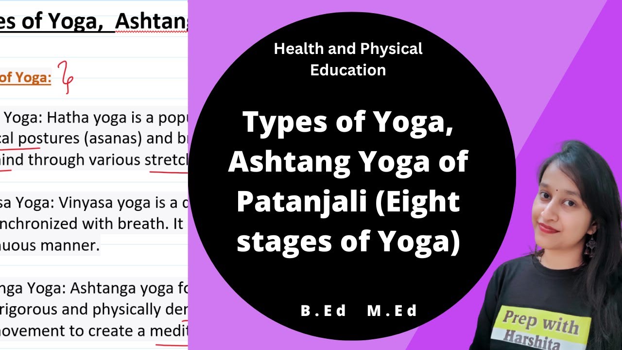 Types of Yoga, Ashtang Yoga of Patanjali (Eight stages of Yoga) | Health and Physical Education