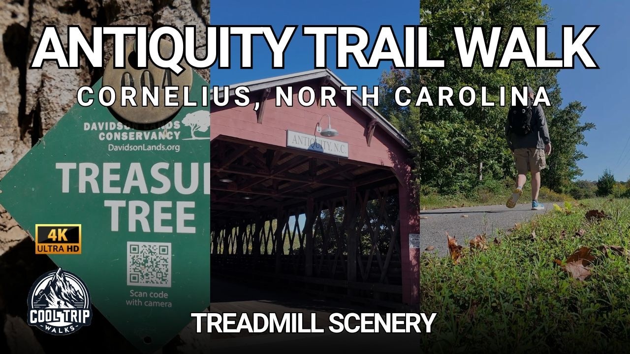 Antiquity Trail Walk [4K] | Cornelius, NC | Treadmill Scenery