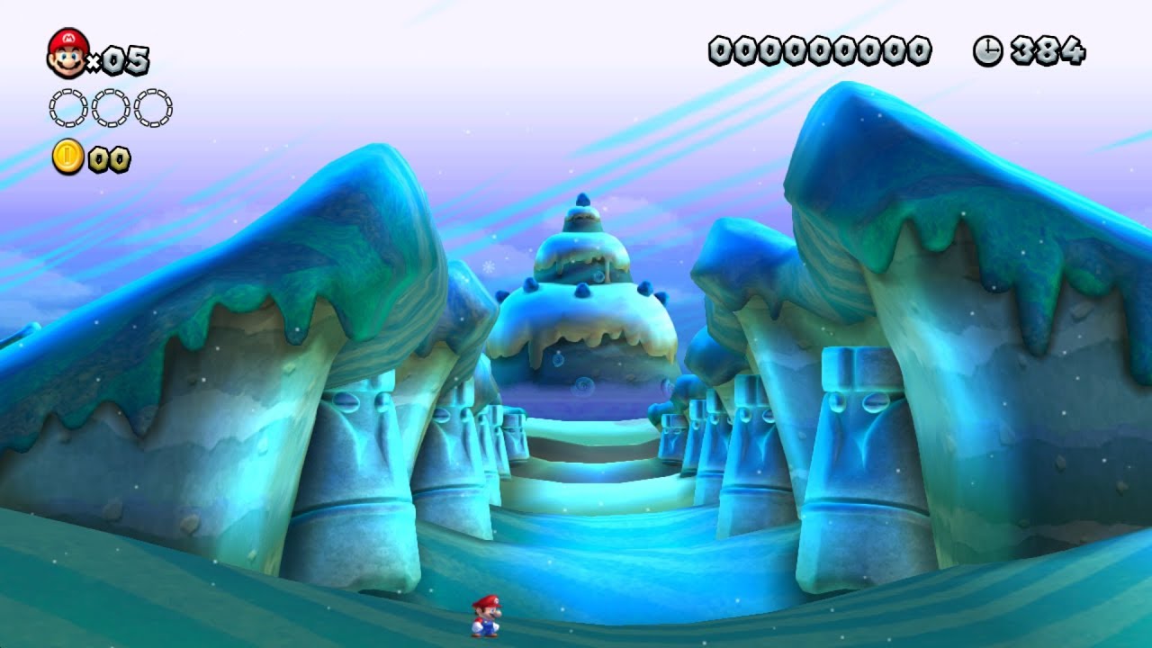 NSMBU Custom BG: Ice/Blue Desert