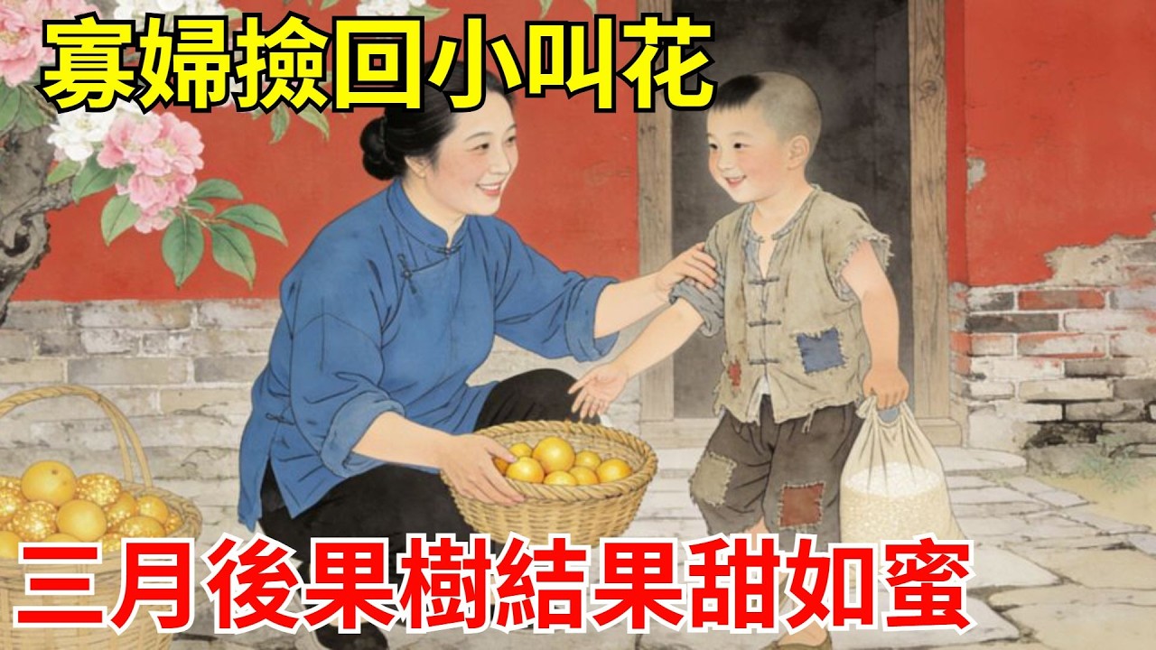 寡婦撿回小叫花，全村說她招瘟神。三個月後，她家果樹開四次花，果子甜過蜜！縣城風水師扛羅盤跪門口：這宅子埋了龍脈！#故事頻道#聽書#民間故事#說書#善有善報#爽文
