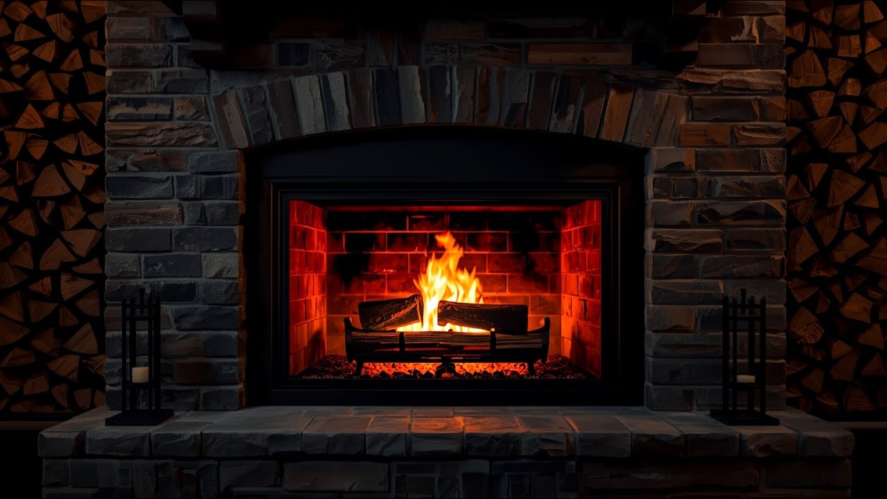 Relaxing Fireplace Ambience with Gentle Piano Music for Deep Sleep & Relaxation