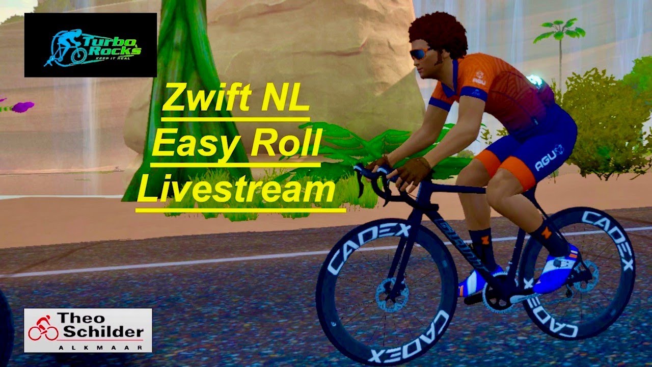 ZWIFT NL EASY ROLL , RIDING ON THE REALPLATE REACT TURBOROCKS PARCOURS WATOPIA WAISTBAND 🚴‍♂️