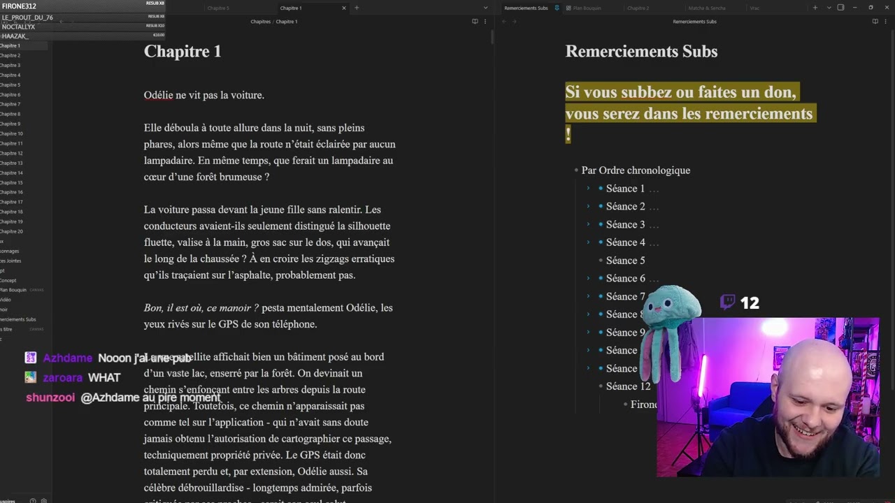 J'écris un roman en live | Infusoires 12 | Lecture des chapitres 1 et 2 au complet !