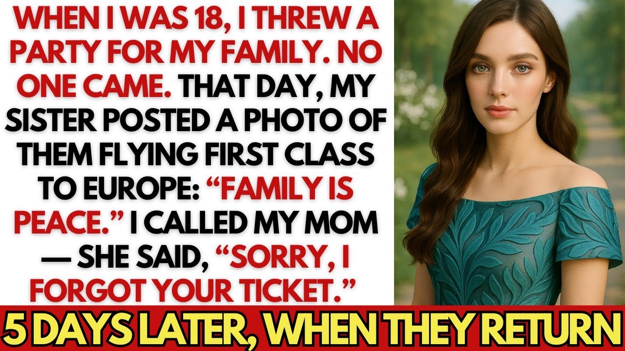 When I Turned 18, I Threw A Party—No One Came. But My Sister Posted “Family Is Peace” From Europe...
