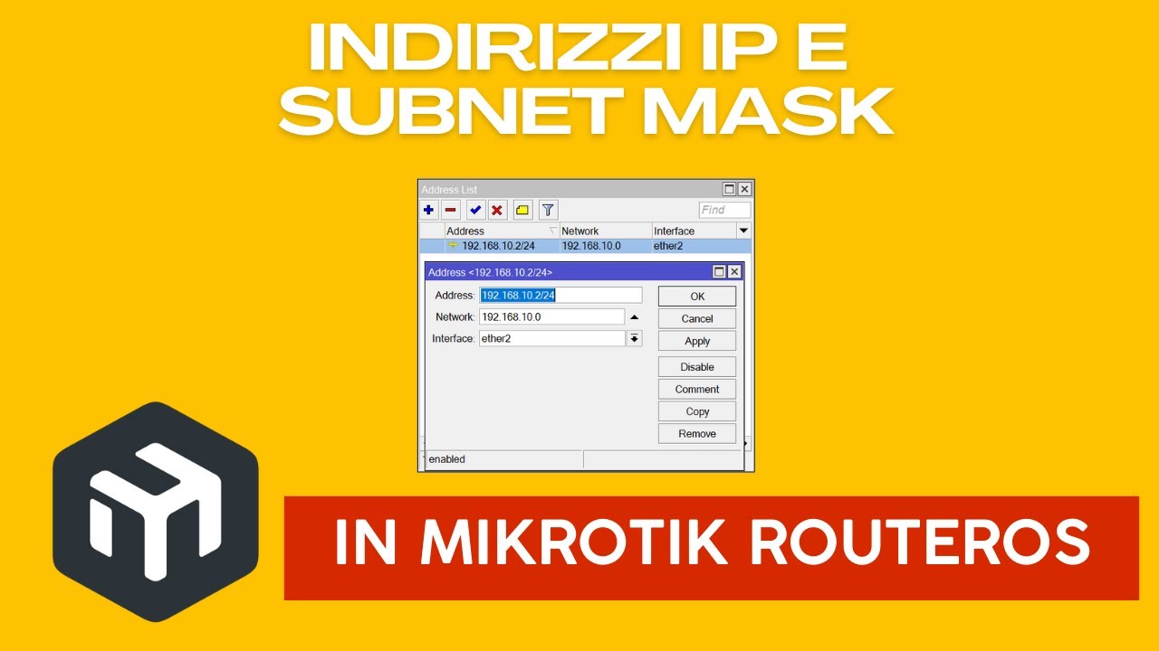 Indirizzi IP e subnet mask In MikroTik RouterOS.