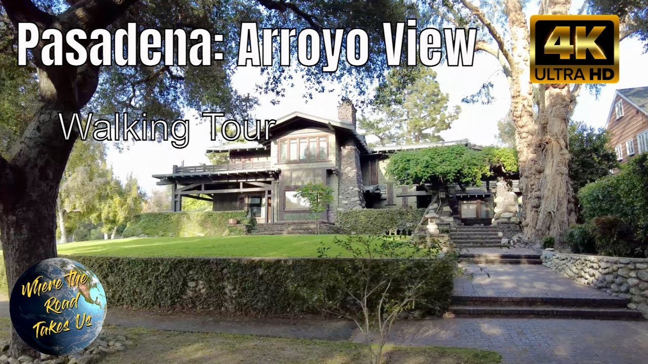 [4K] Pasadena - Arroyo View Architecture Walking Tour - WITH CAPTIONS