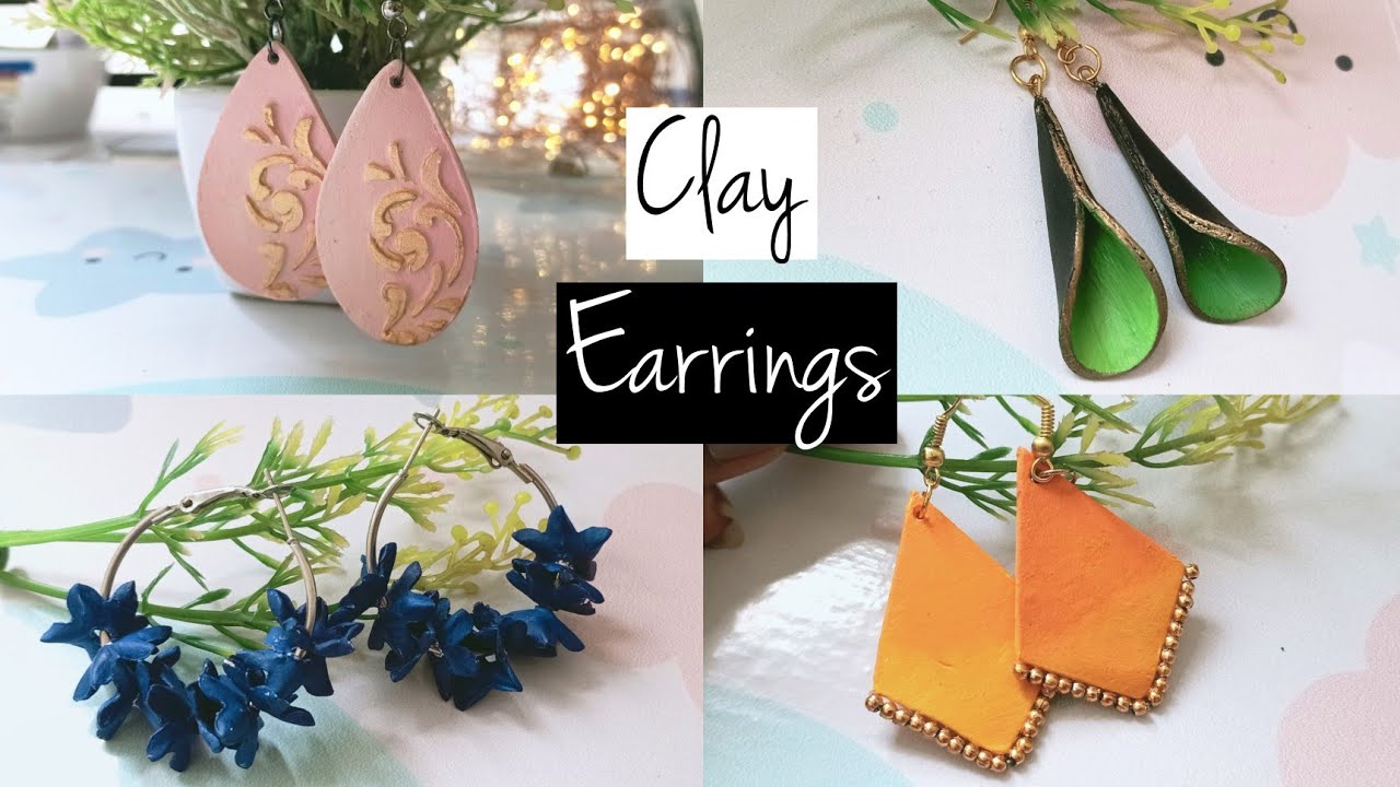 Air Dry Clay Earrings/Jewelry | Homemade earrings design | DIY Clay Earrings Tutorial