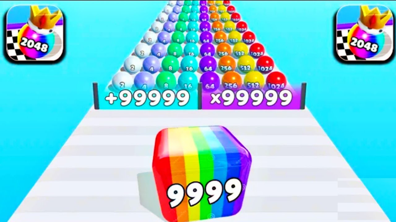 Ball Merge 2048 (vs) Roof Rails - All Level Satisfying (Freeplay, Max Level) Mobile Game