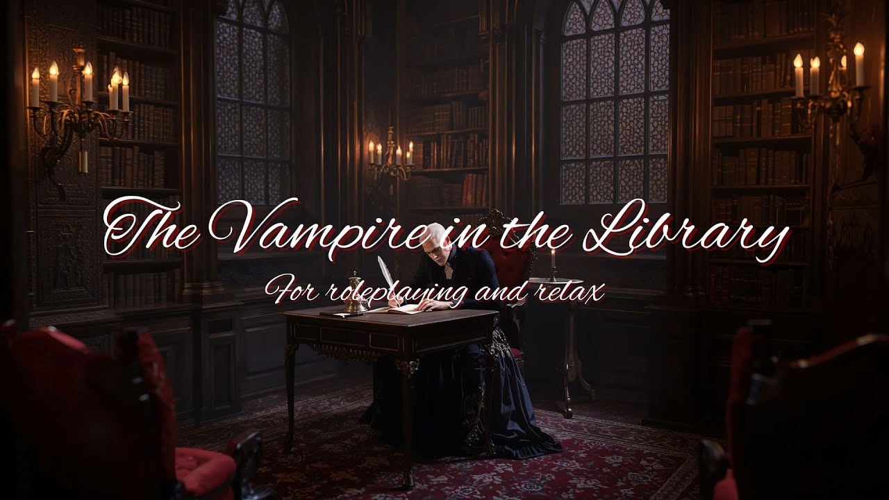 The Vampire in the Library 📜 | Rainy Gothic Ambience & Dark Fantasy Music for Writing and Reading