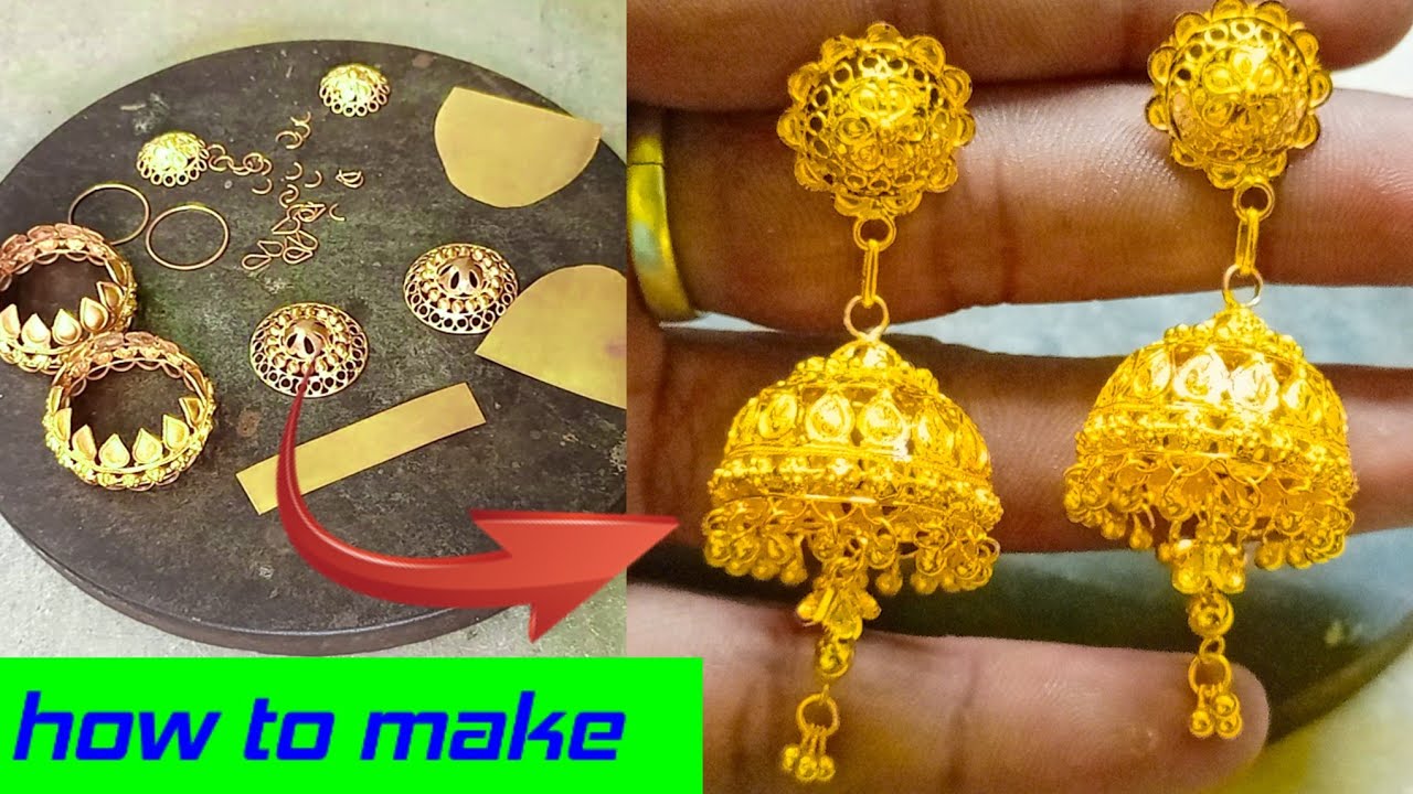 how to make a gold jhumka | gold jewellery making |