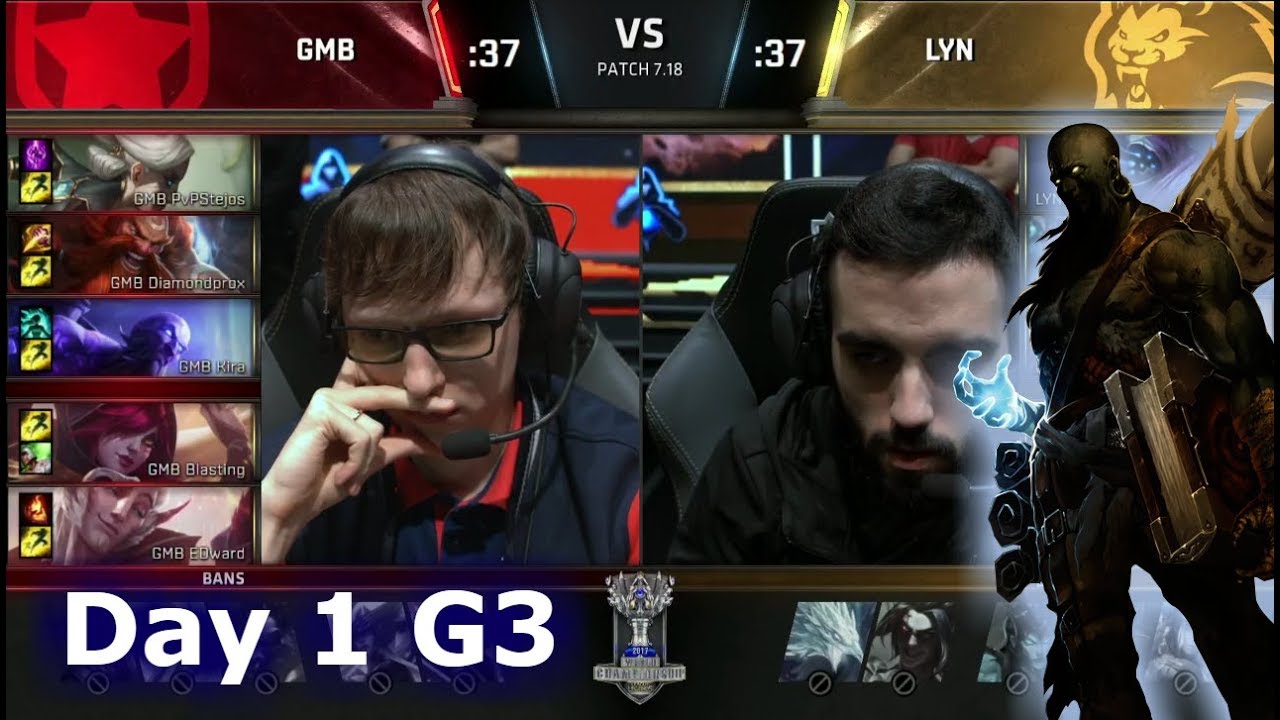 Gambit vs Lyon Gaming | Day 1 of S7 LoL Worlds 2017 Play-in Stage | GMB vs LYN G1