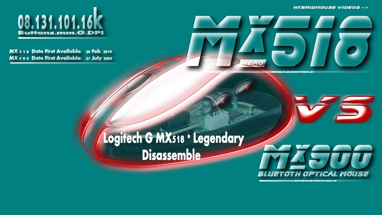 Logitech G MX518 Gaming  Hero | vs MX900 * | Full Disassemble | Mousewheel , How to clean it |