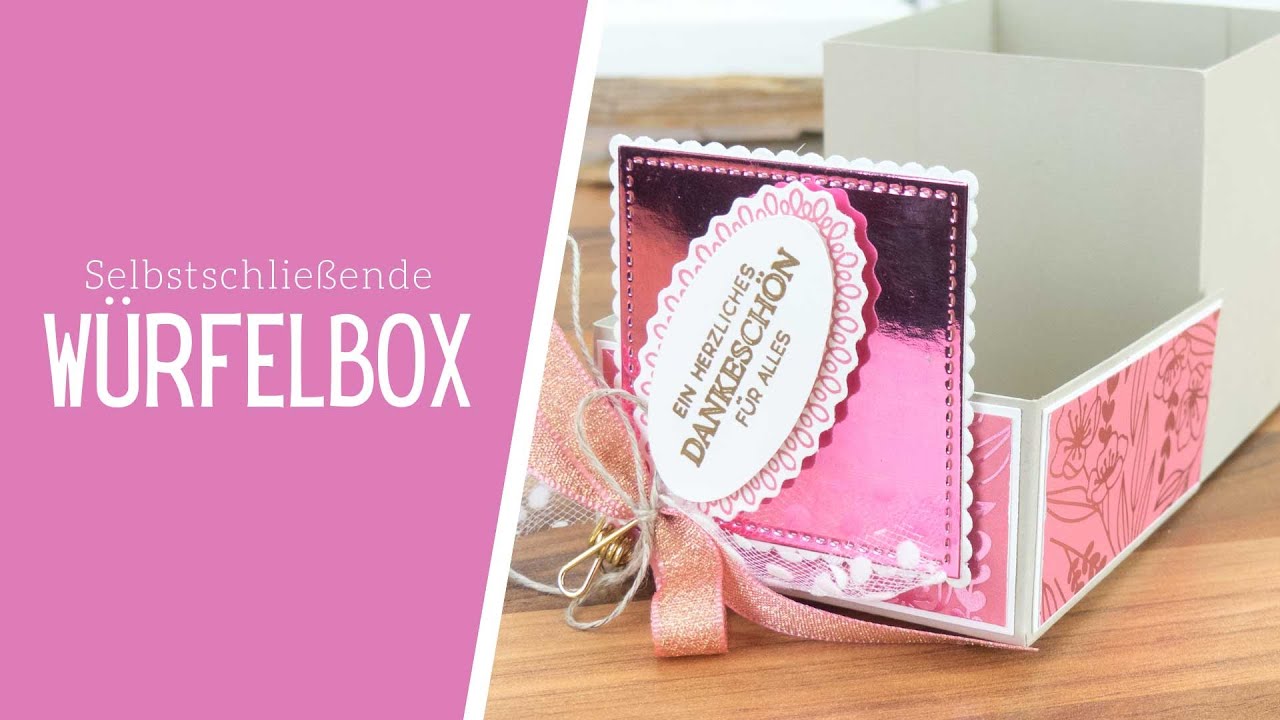Selbstschließende Würfelbox | Für immer im Herzen & Gestanzte Grüße | Verpackung