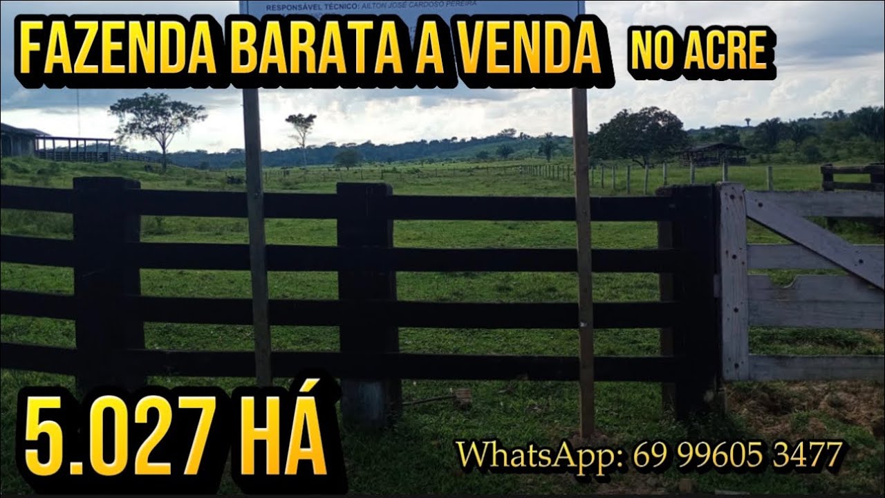 Fazenda Barata a venda de 5.027 há Escriturada no Acre.
