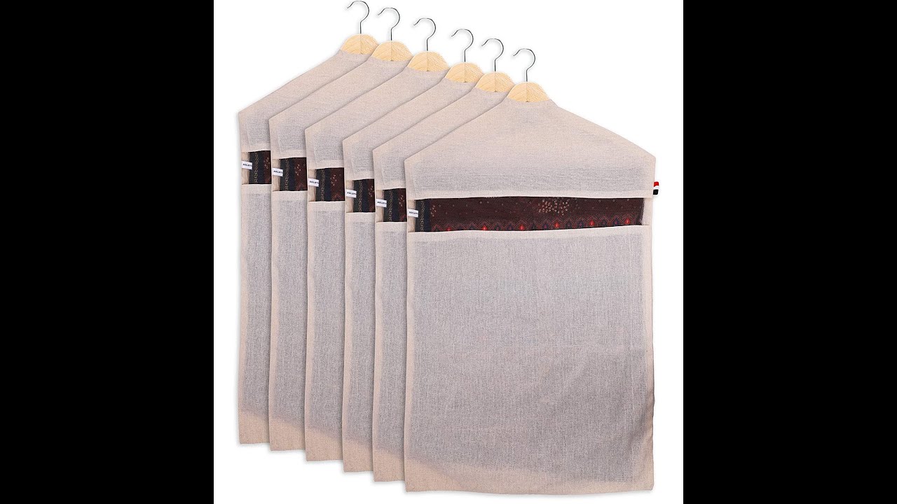 Cotton Hanging Saree Cover with Zipper Closure ( 28 x 18 Inch )