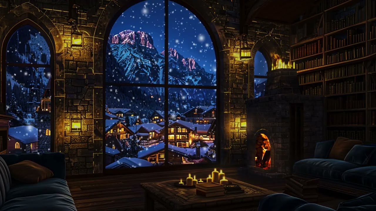 Winter Ember Piano Lounge | Peaceful Highland Cabin Setting for Relaxing Evenings