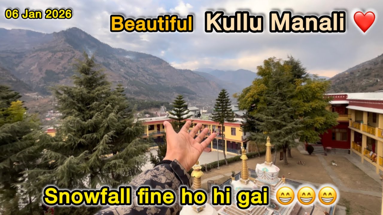 Finally manali me live snow ❄️ // snow fall khan milegi || Manali update || kullu Naggar trip 