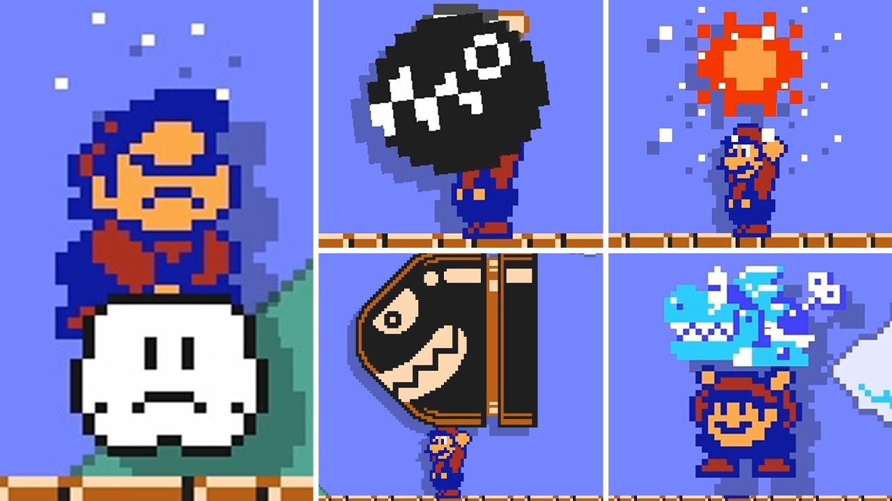 Super Mario Maker 2 - All Items Mario Can Pick Up in SMB2