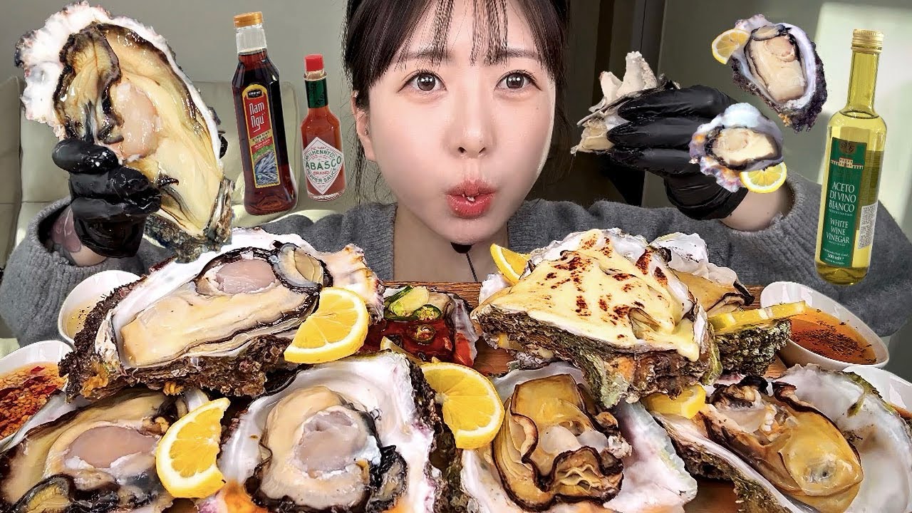 🦪바위굴에 미국🇺🇸태국🇹🇭일본🇯🇵프랑스🇫🇷소스로 굴먹방하기 Oyster mukbang 