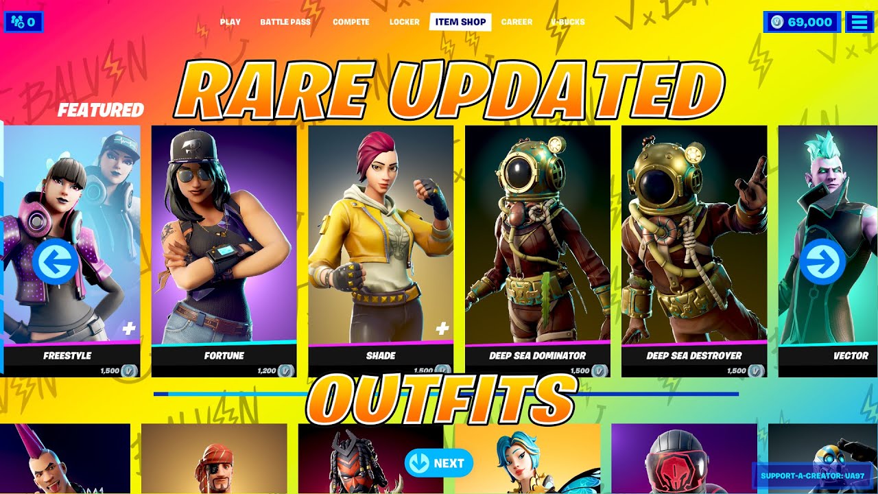 All RARE Updated Skins Item Shop Showcase! Fortnite