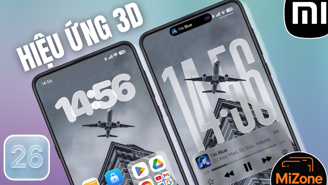 Hiệu Ứng Hình Nền 3D Phong Cách Liquid Glass iOS 26 Trên Mọi Xiaomi Hyper OS | MiZone