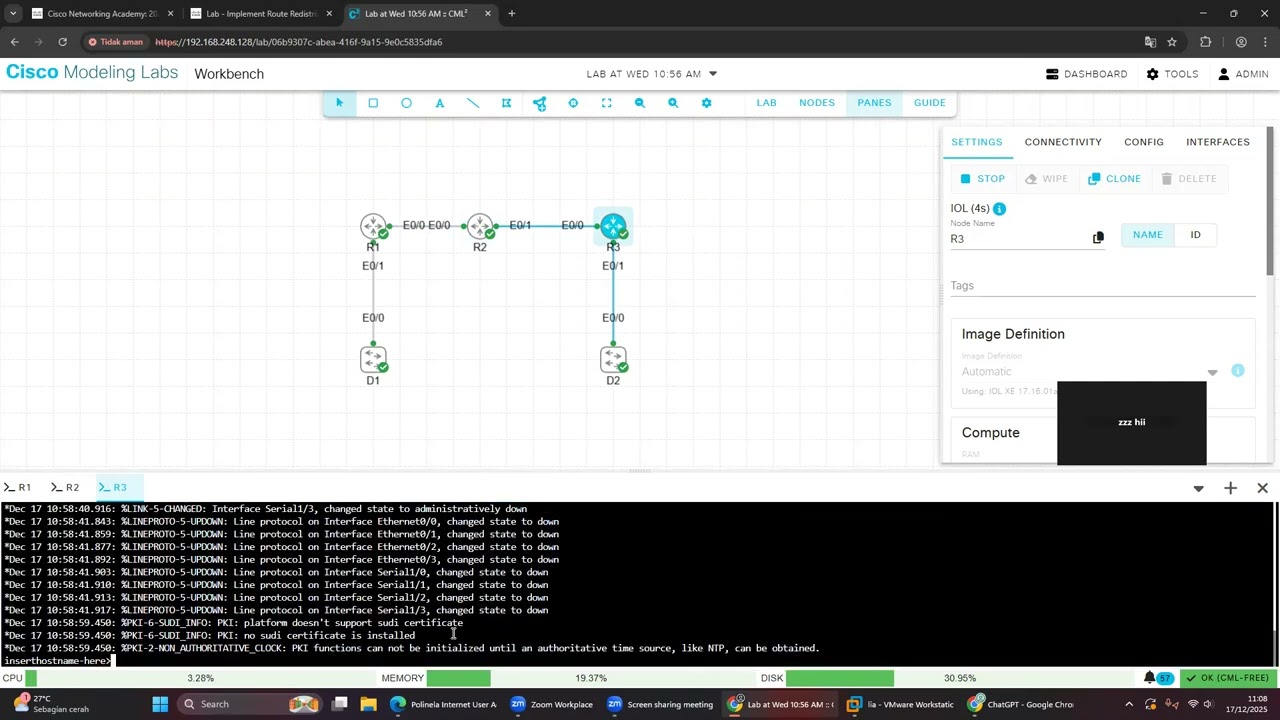 Module 16 : 16.1.4 Lab - Implement Route Redistribution Between Multiple Protocols