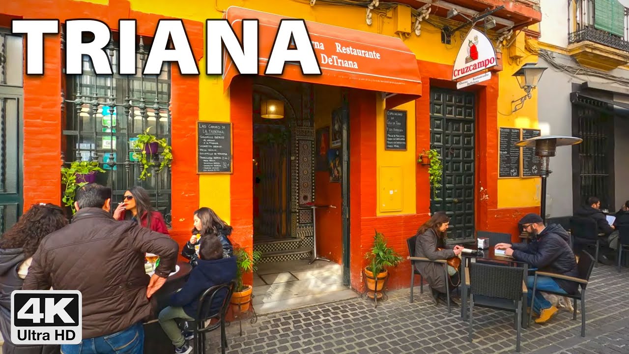 Saturday Stroll in Triana, Seville: A Virtual Adventure | 4k Walking Tour  Spain