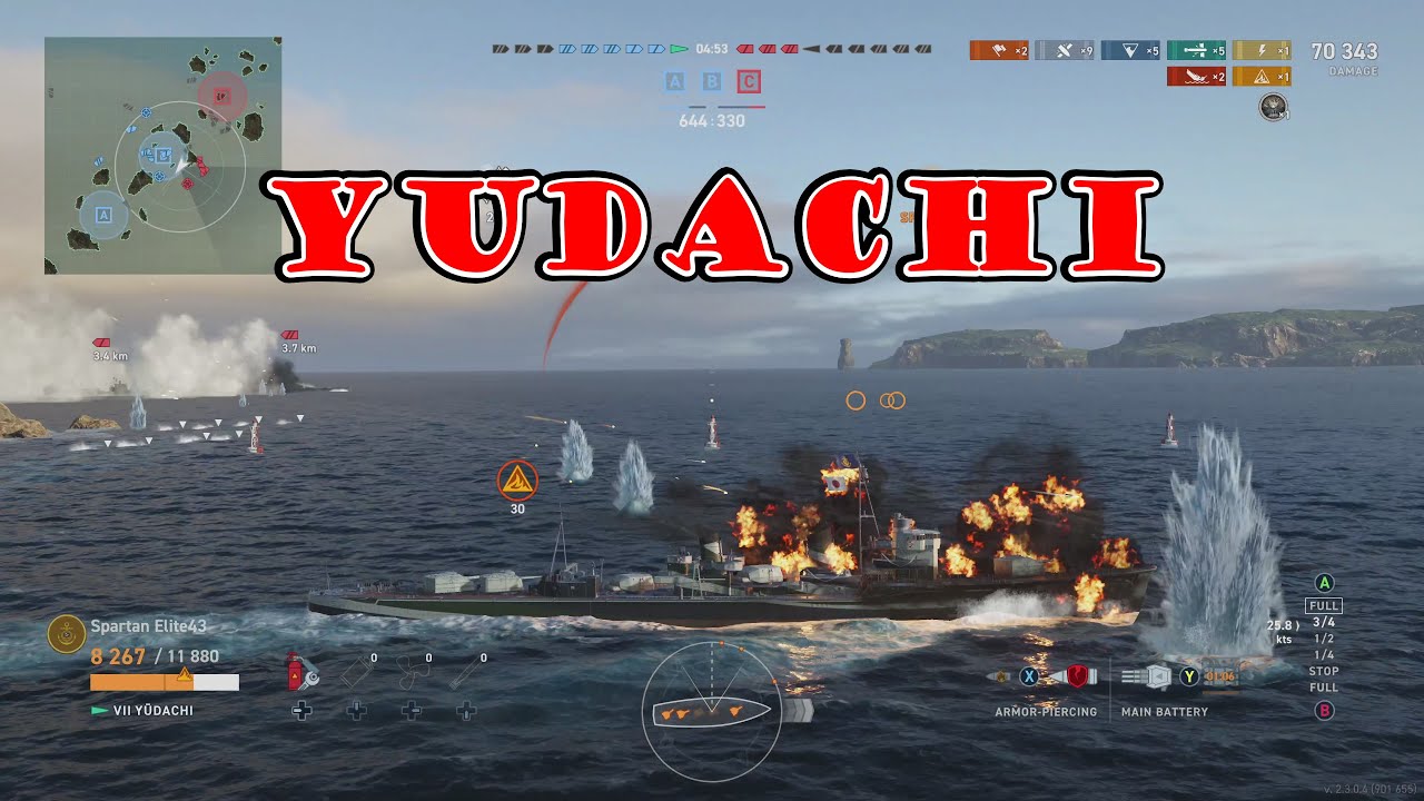 Meet The Yudachi! Tier 7 Japanese Destroyer (World of Warships Legends Xbox One X) 4k
