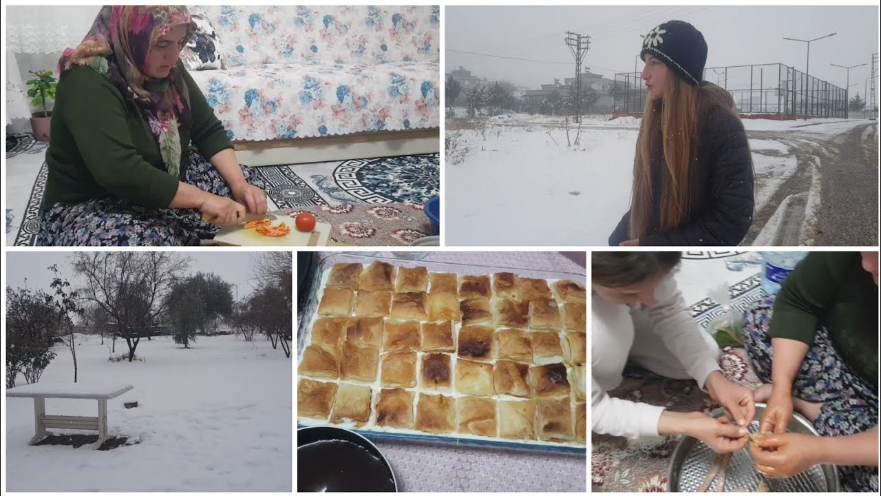 Karda gezinti / mumbar dolması doldurduk / Profiterol tadında milföy tatlısı