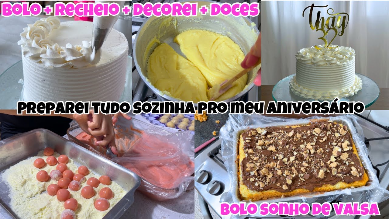 Bolo sonho de valsa + Doces + Decoração do bolo + Preparando as coisas do meu aniversario
