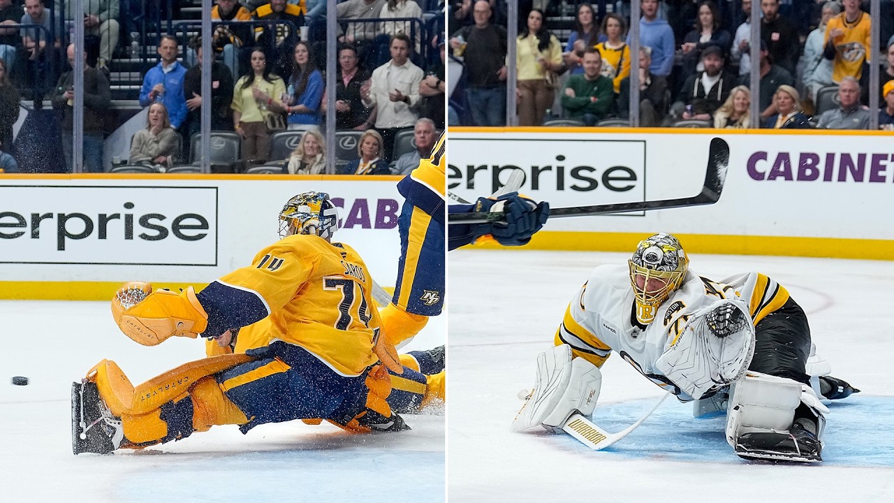 Saros, Korpisalo trade save of the year candidates in Finnish goalie duel! 🇫🇮