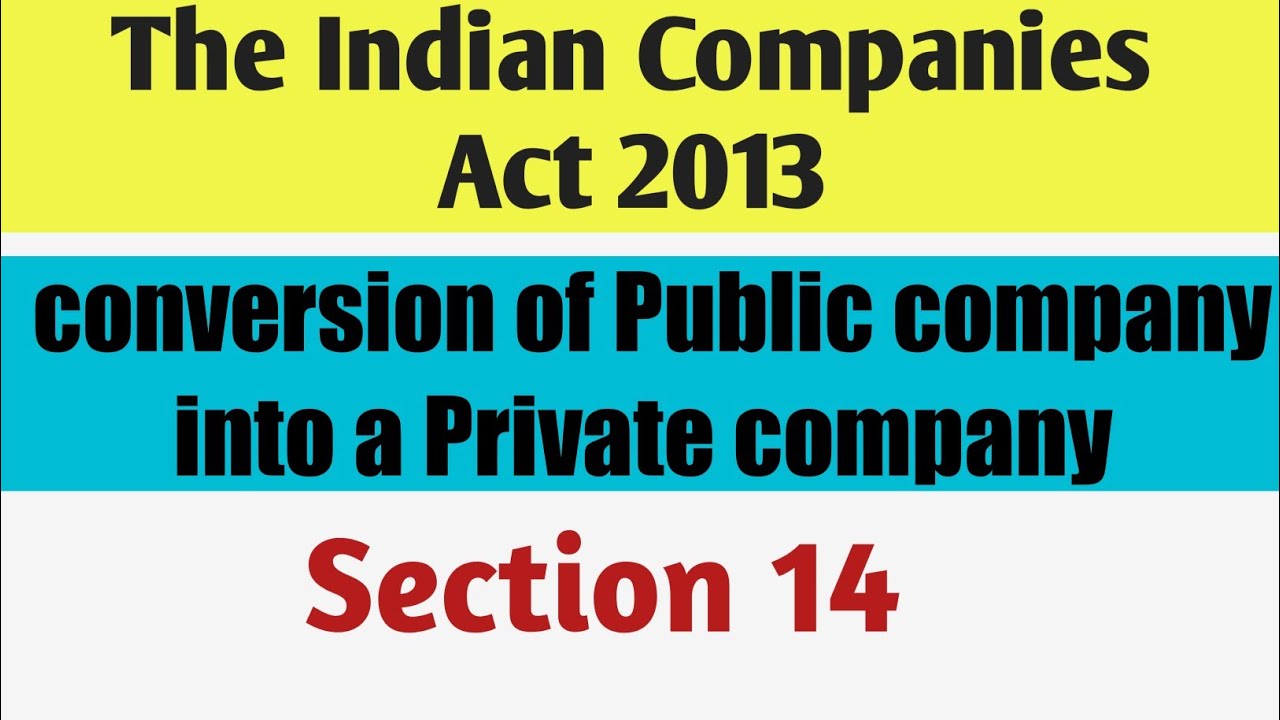Converting Public Company Into Private Company || Section 14 ||   The Indian Companies Act 2013