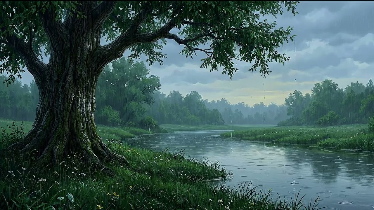 Perfect Rain on a Forest River 🌧️ 12 Hours of Deep Sleep & Relaxation