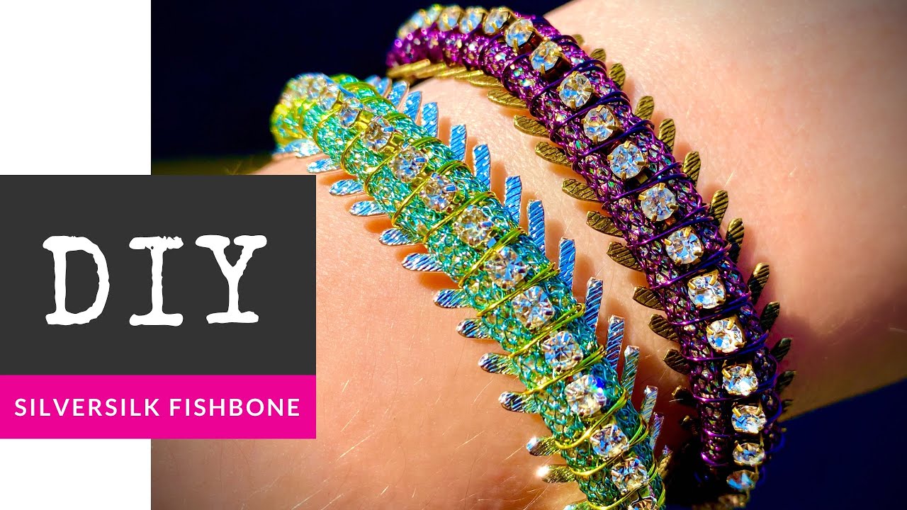 How To Make A SilverSilk Rhinestone Fishbone Chain Bracelet