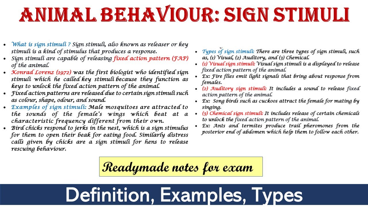 Sign stimuli | Ethology