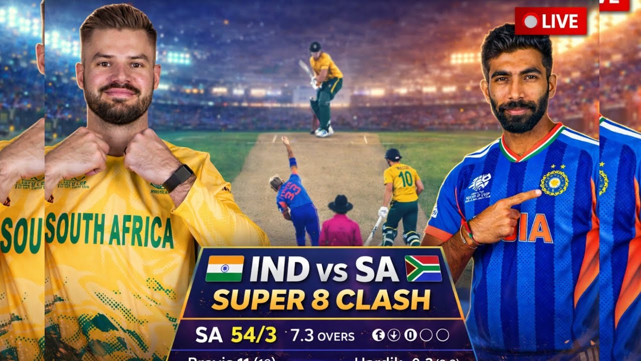 IND VS South Africa Live Super 8 CLASH | T20 WORLD CUP 2026 Live