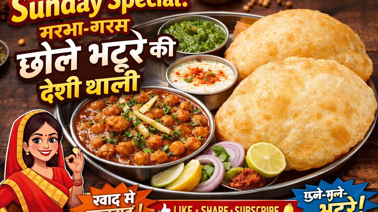 “आज का Sunday Special: पंजाबी छोले भटूरे”
